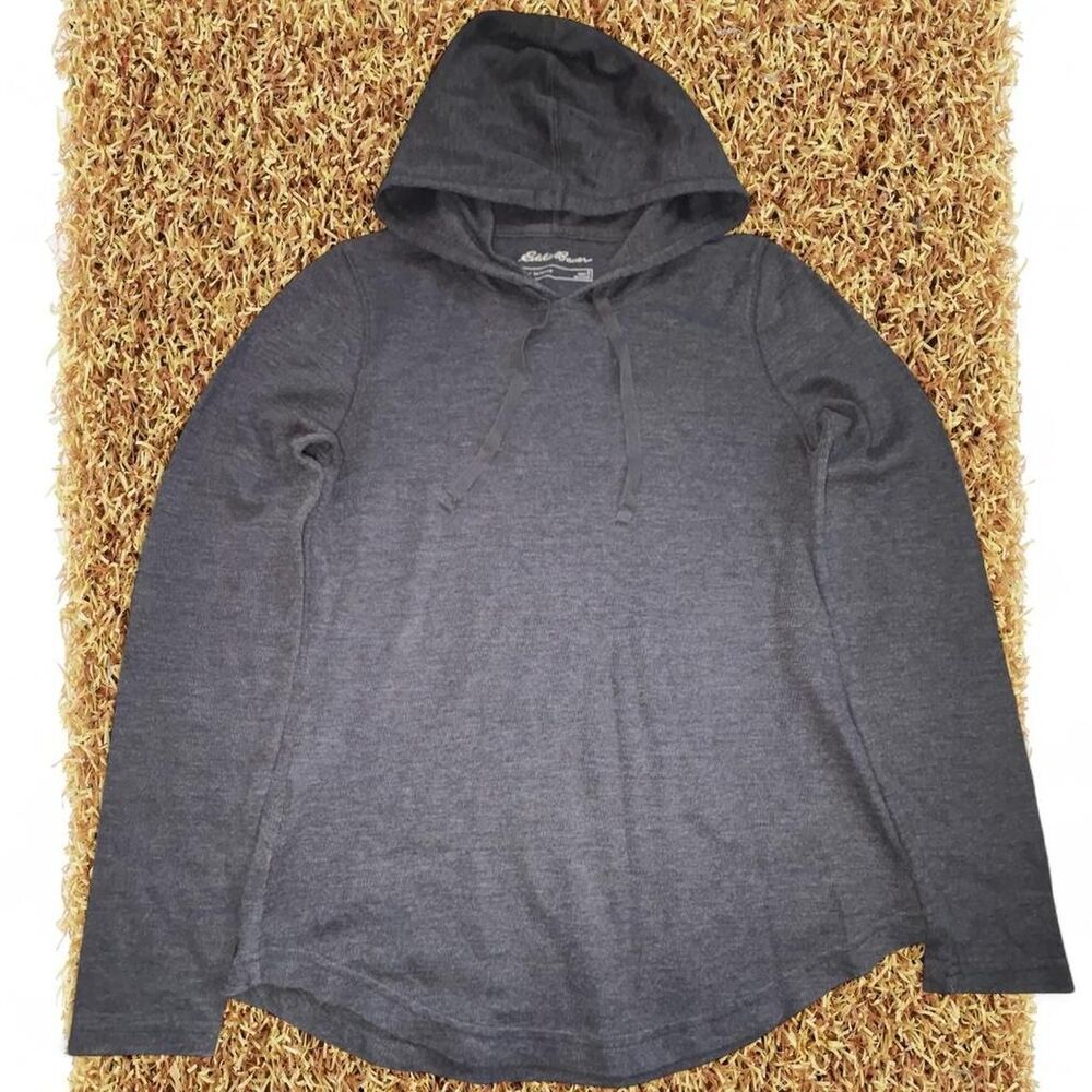 Eddie-bauer Women's Grey and Navy Hoodie